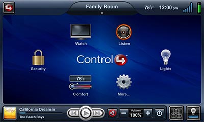 Control4 touchscreen navigation