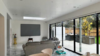 Smart home Bromley - family home extension with projector, automated curtains & blinds