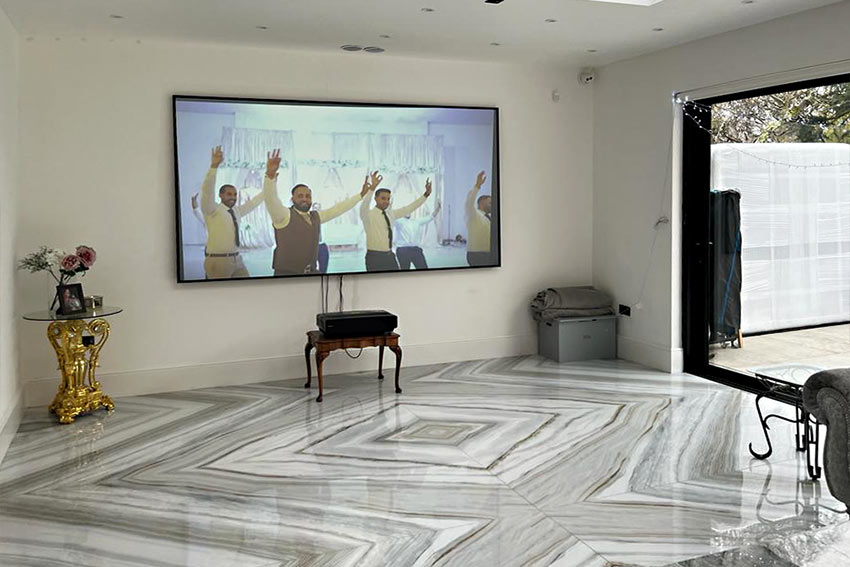 Smart home Bromley with Hisense projector screen