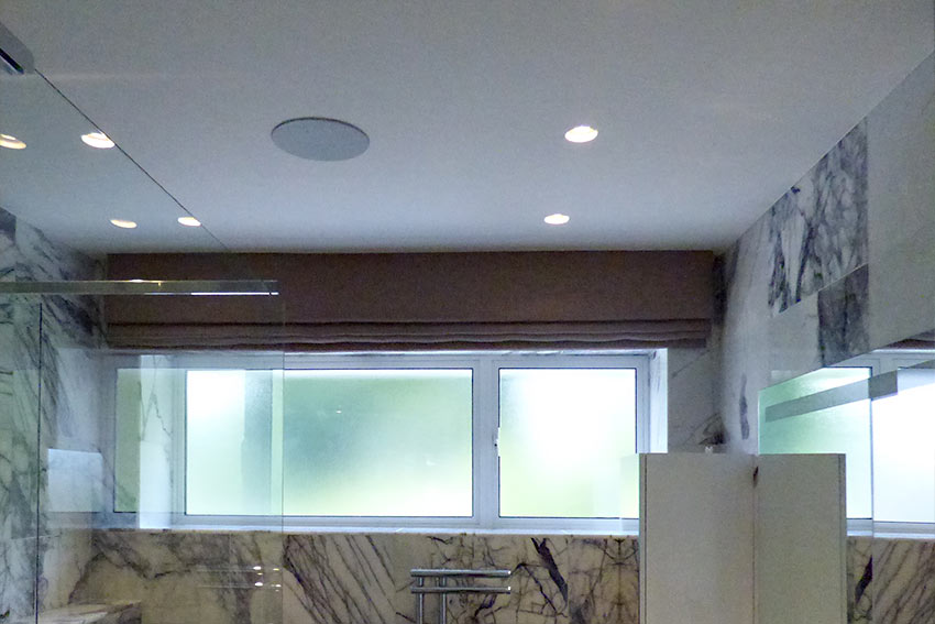 Bathroom ceiling lighting & speakers, smart home Dulwich